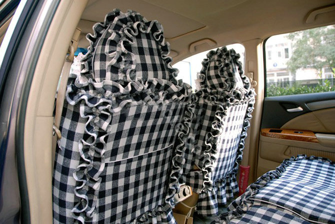 Auto car seat covers Wool Blended seat covers - Black plaid
