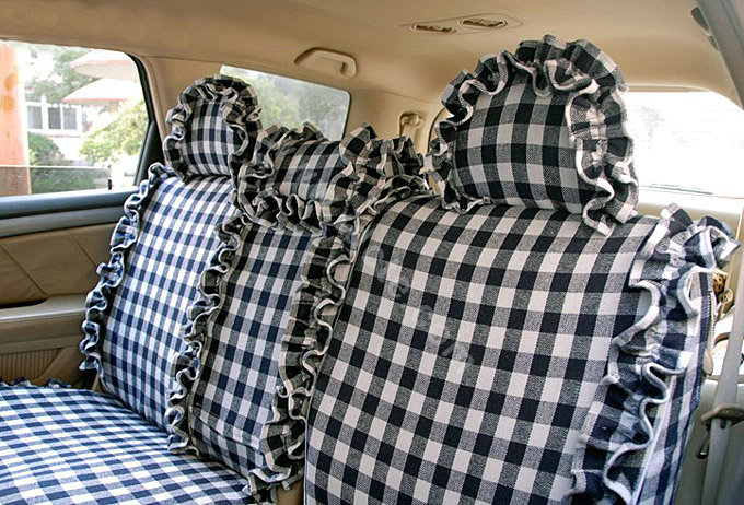 Auto car seat covers Wool Blended seat covers - Black plaid
