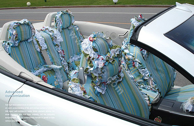 Bud silk car seat covers Cotton seat covers - Blue