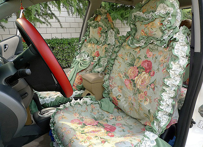 Bud silk car seat covers Cotton seat covers - Green EB003