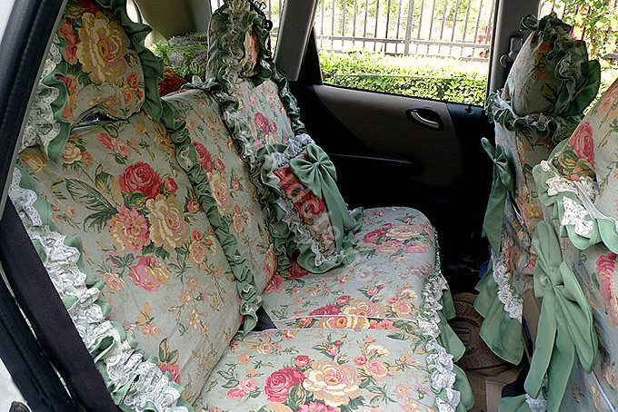 Bud silk car seat covers Cotton seat covers - Green EB003