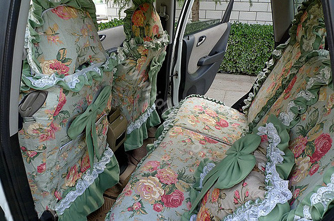 Bud silk car seat covers Cotton seat covers - Green EB003