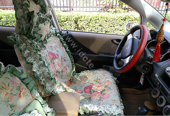 Bud silk car seat covers Cotton seat covers - Green EB003