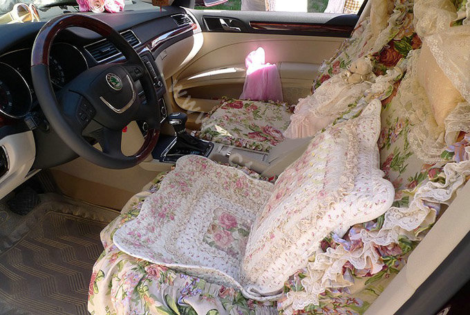 Bud silk car seat covers Cotton seat covers - Pink