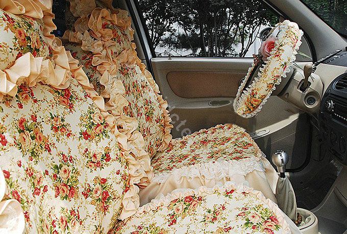 Bud silk car seat covers Cotton seat covers - Red