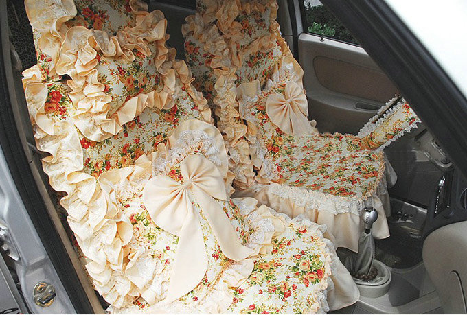 Bud silk car seat covers Cotton seat covers - Red