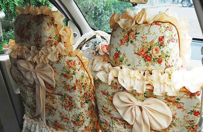 Bud silk car seat covers Cotton seat covers - Red