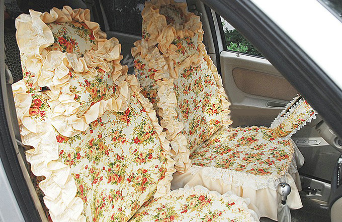 Bud silk car seat covers Cotton seat covers - Red