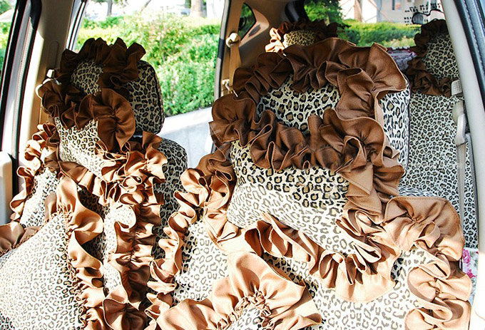 Leopard car seat covers Cotton seat covers - Brown EB004