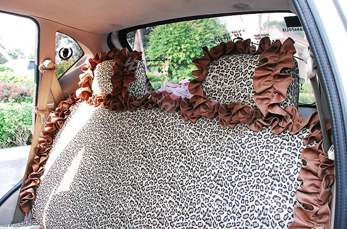 Leopard car seat covers Cotton seat covers - Brown EB004