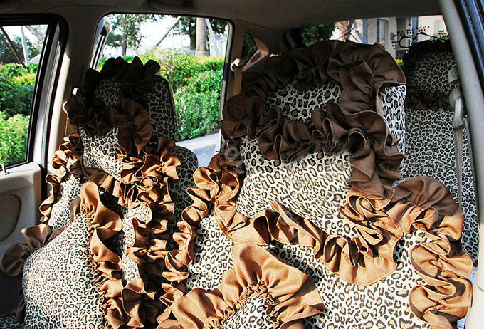 Leopard car seat covers Cotton seat covers - Brown EB004