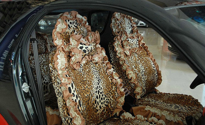 Leopard car seat covers Cotton seat covers - Brown