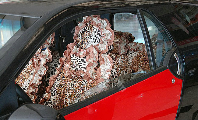 Leopard car seat covers Cotton seat covers - Brown