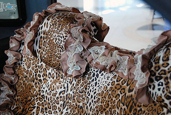 Leopard car seat covers Cotton seat covers - Brown