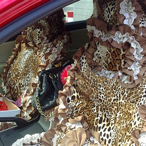 Leopard car seat covers Cotton seat covers - Brown