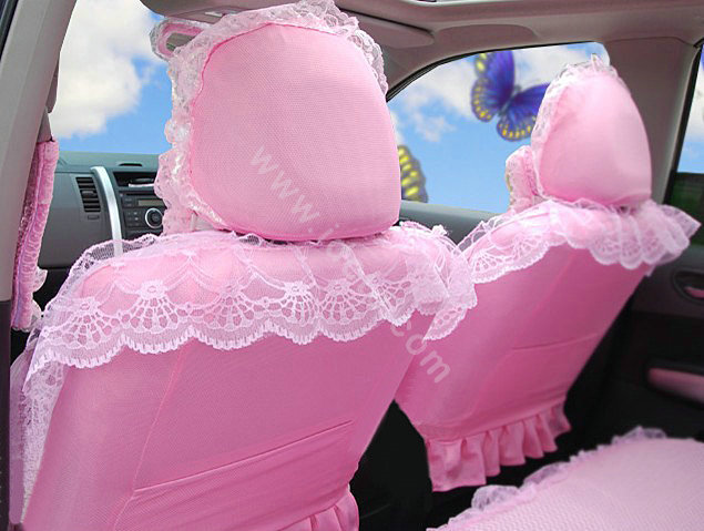 Car Seat Covers Bud silk Lace - Pink