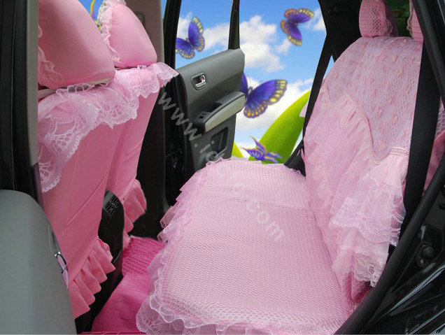 Car Seat Covers Bud silk Lace - Pink