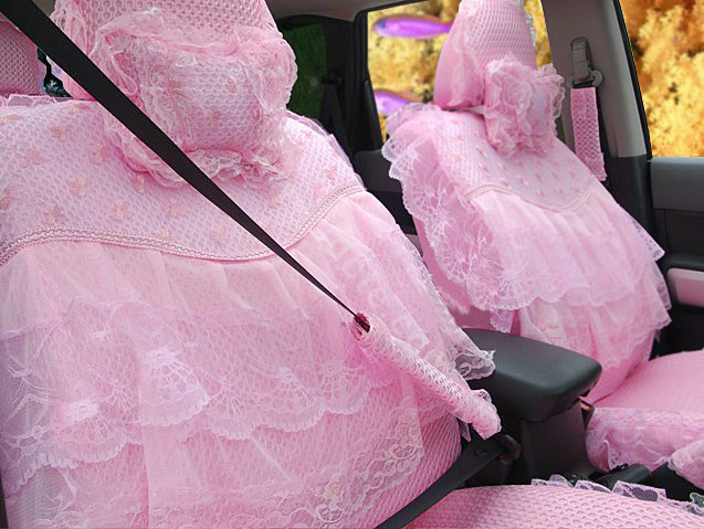 Car Seat Covers Bud silk Lace - Pink
