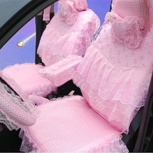 Car Seat Covers Bud silk Lace - Pink