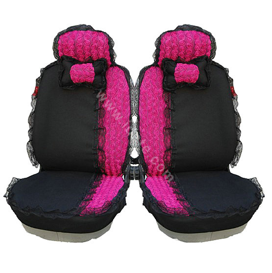 Car Seat Covers Bud silk Lace - Rose
