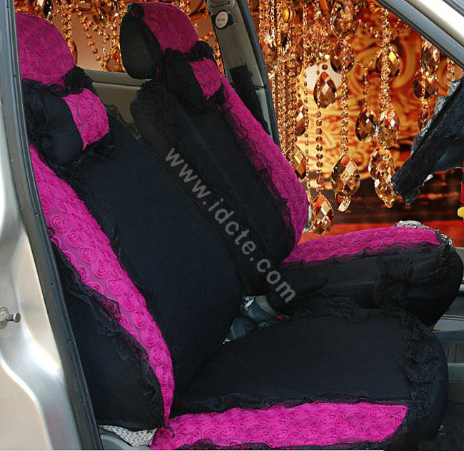 Car Seat Covers Bud silk Lace - Rose