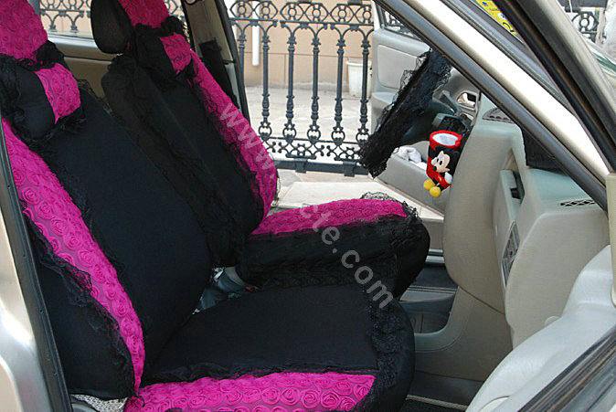 Car Seat Covers Bud silk Lace - Rose