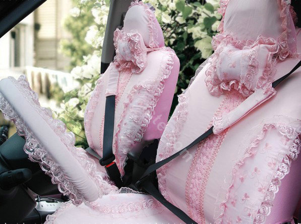 Universal Car Seat Covers Bud silk Lace - Pink EB001