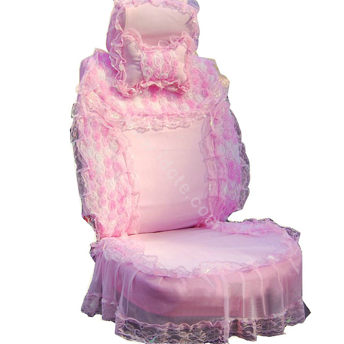 Universal Car Seat Covers Bud silk Lace - Pink EB002
