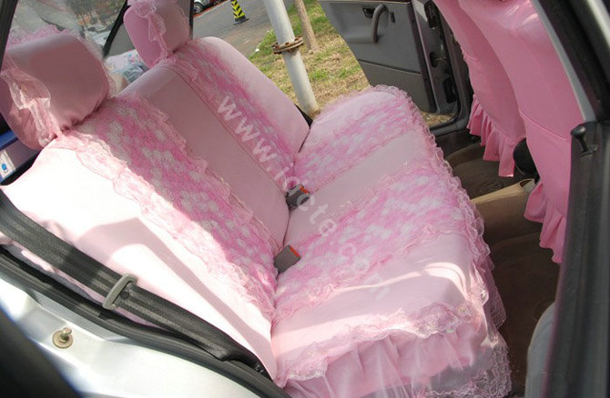 Universal Car Seat Covers Bud silk Lace - Pink EB002