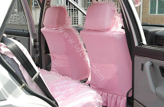 Universal Car Seat Covers Bud silk Lace - Pink EB002