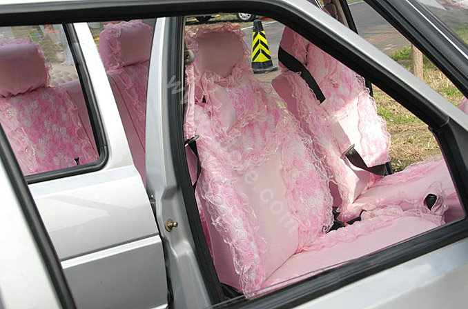 Universal Car Seat Covers Bud silk Lace - Pink EB002