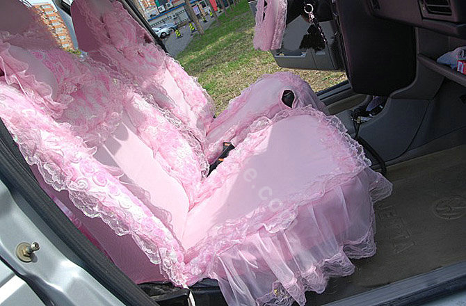 Universal Car Seat Covers Bud silk Lace - Pink EB002