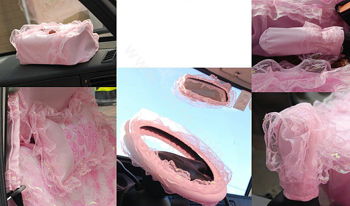 Universal Car Seat Covers Bud silk Lace - Pink EB002