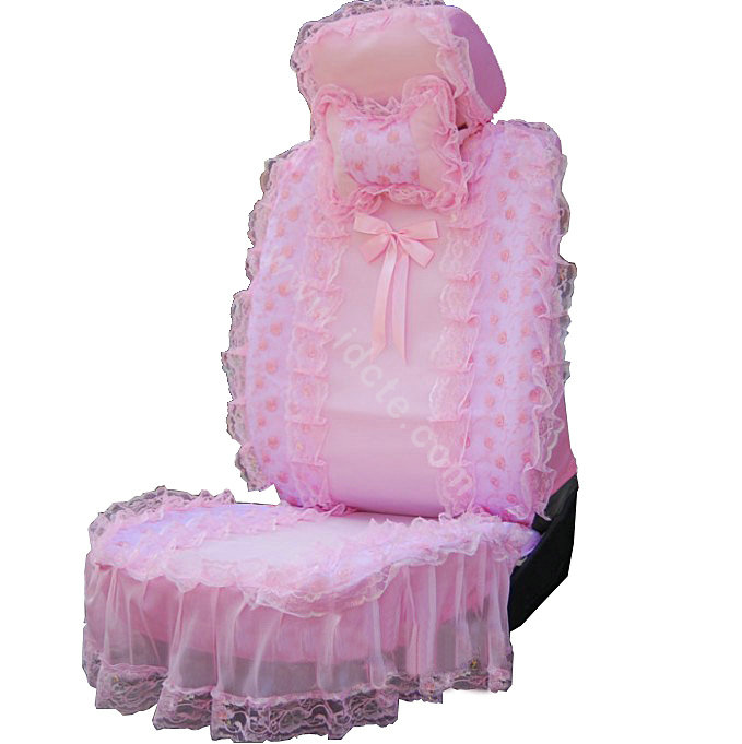 Universal Car Seat Covers Bud silk Lace - Pink
