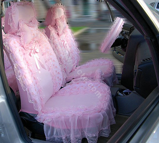 Universal Car Seat Covers Bud silk Lace - Pink
