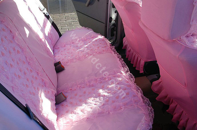 Universal Car Seat Covers Bud silk Lace - Pink