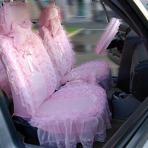 Universal Car Seat Covers Bud silk Lace - Pink
