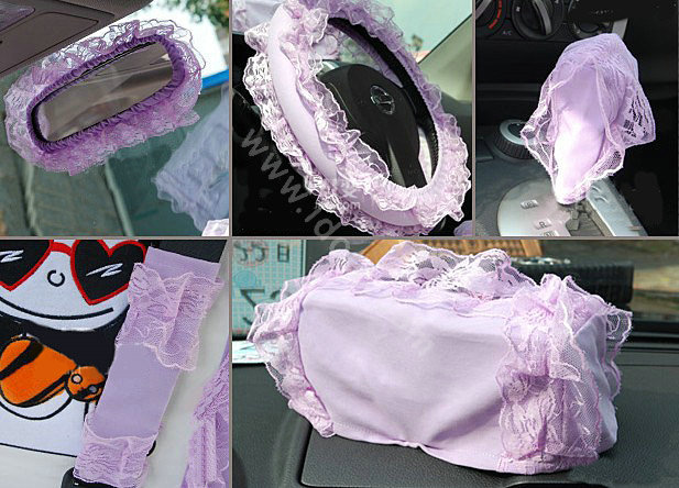 Universal Car Seat Covers Bud silk Lace - Purple EB001