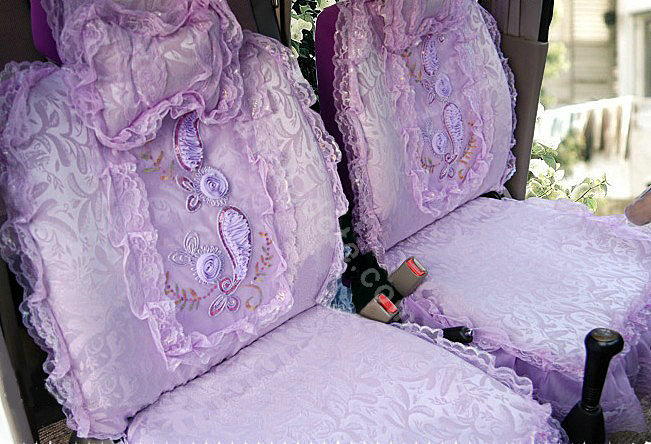 Universal Car Seat Covers Bud silk Lace - Purple EB002
