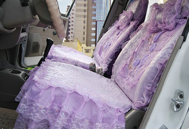 Universal Car Seat Covers Bud silk Lace - Purple EB002