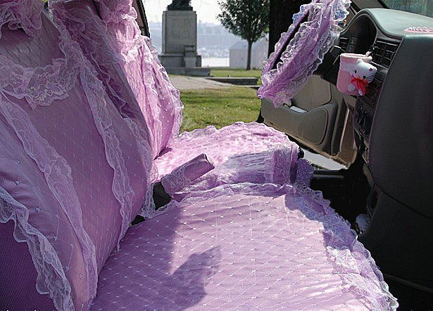 Universal Car Seat Covers Bud silk Lace - Purple