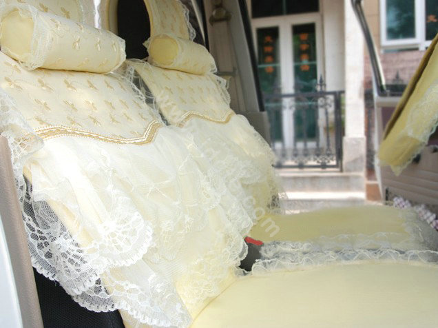 Universal Car Seat Covers Bud silk Lace - Yellow EB001
