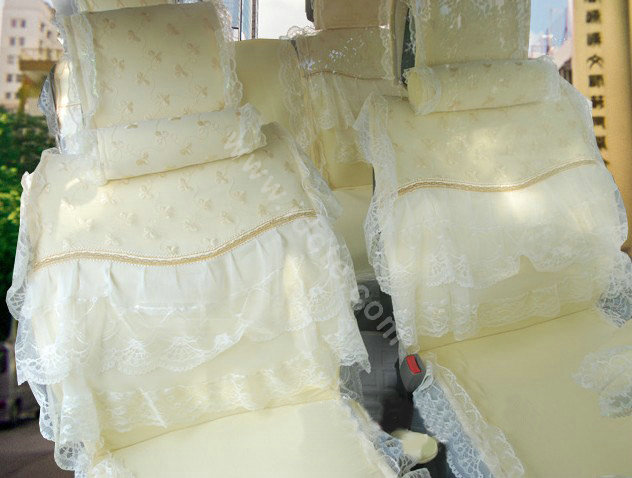 Universal Car Seat Covers Bud silk Lace - Yellow EB001