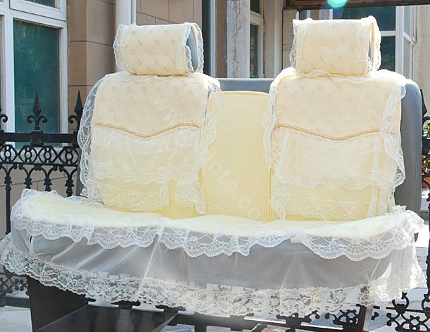 Universal Car Seat Covers Bud silk Lace - Yellow EB001