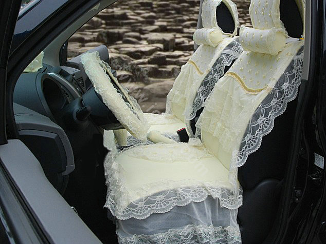 Universal Car Seat Covers Bud silk Lace - Yellow EB001