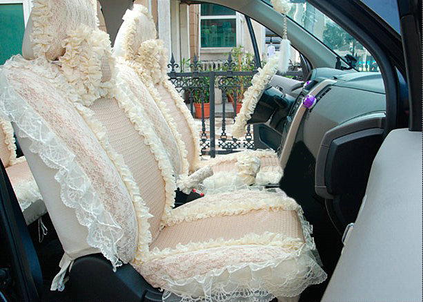 Universal Car Seat Covers Bud silk Lace - Yellow