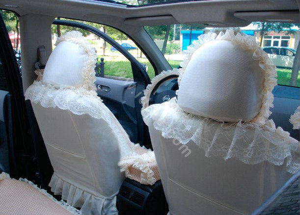 Universal Car Seat Covers Bud silk Lace - Yellow