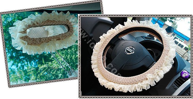 Universal Car Seat Covers Bud silk Lace - Yellow