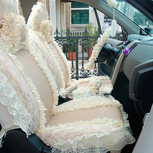 Universal Car Seat Covers Bud silk Lace - Yellow