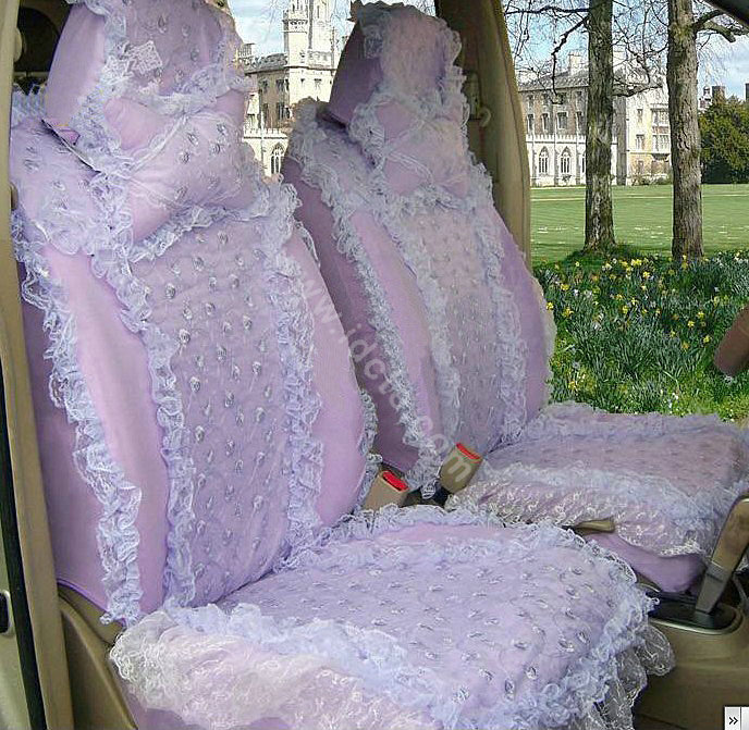 Car Seat Covers Bud silk Lace Custom - Purple